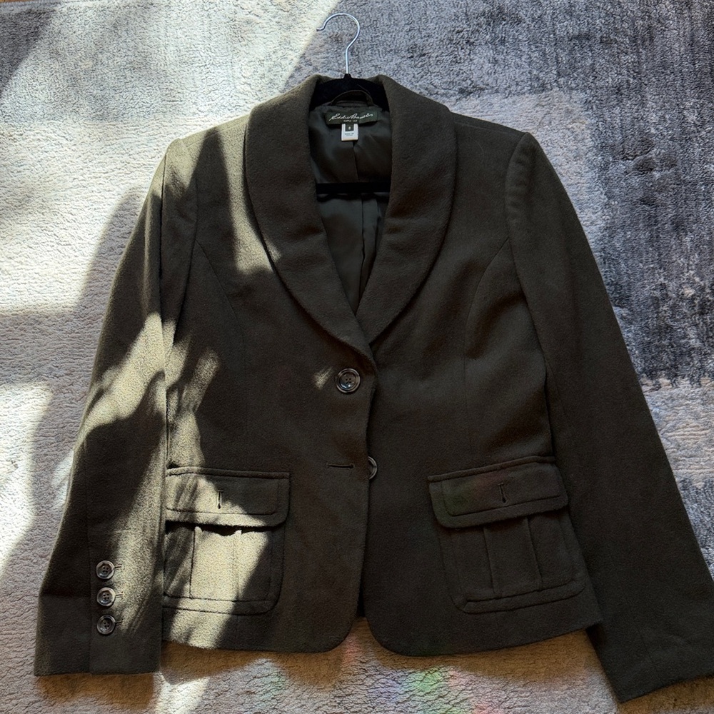 Eddie Bauer Olive Wool Blazer